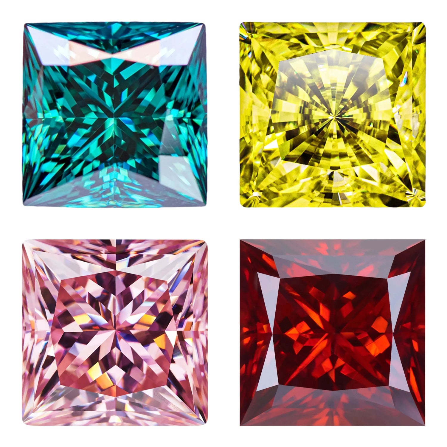 Princess Cut Colour Moissanites