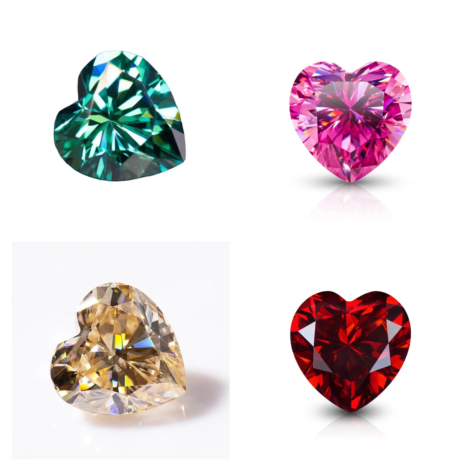 Heart Cut Colour Moissanites