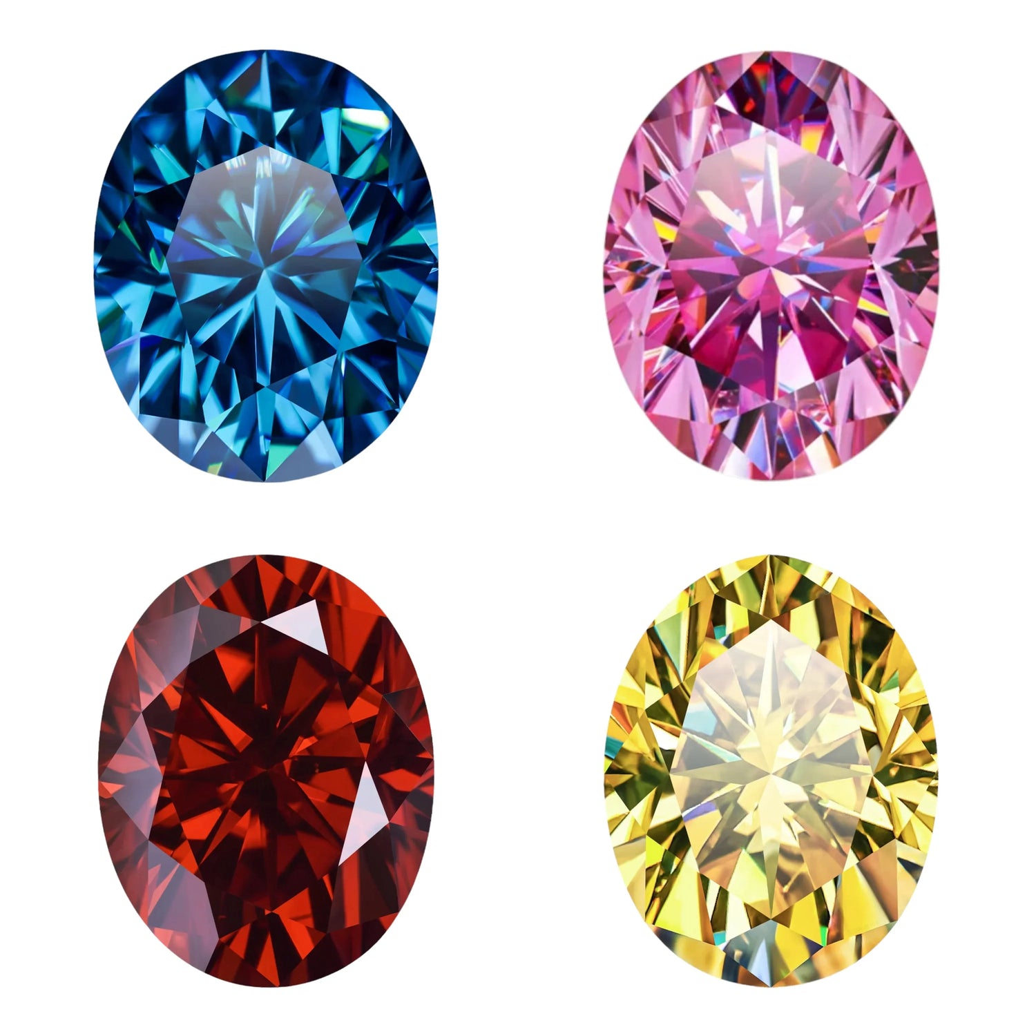 Oval Cut Colour Moissanites