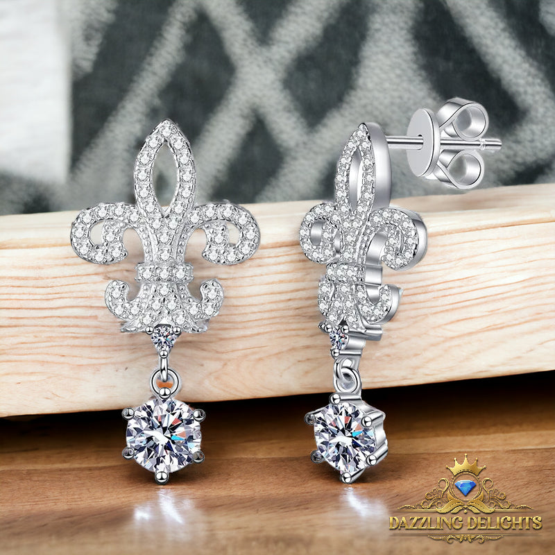 Ornate 6.5mm Moissanite Drop Earrings - Premium Jewelry from Dazzling Delights - Just $115.46! Shop now at Dazzling Delights