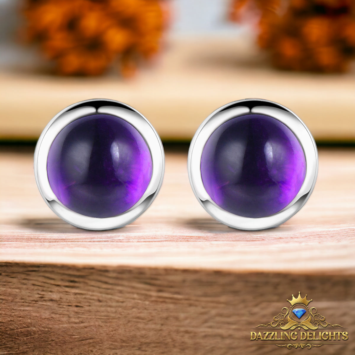 5mm Round Cabochon Cut Natural Gemstone Stud Earrings - Your Choice of Gemstone - Premium Jewelry from Dazzling Delights - Just $41.96! Shop now at Dazzling Delights