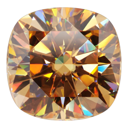 Vivid Champagne Cushion Cut Moissanites - Premium Jewelry from Dazzling Delights - Just $83.33! Shop now at Dazzling Delights