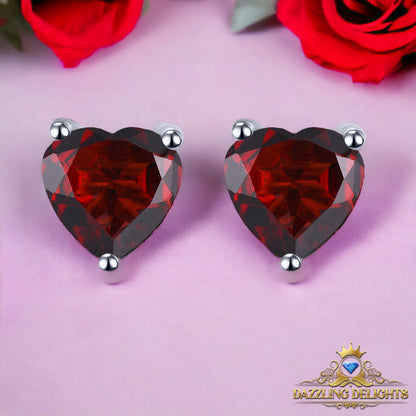 6x6mm Heart Cut Natural Gemstone Stud Earrings - Your Choice of Gemstone - Premium Jewelry from Dazzling Delights - Just $44.96! Shop now at Dazzling Delights