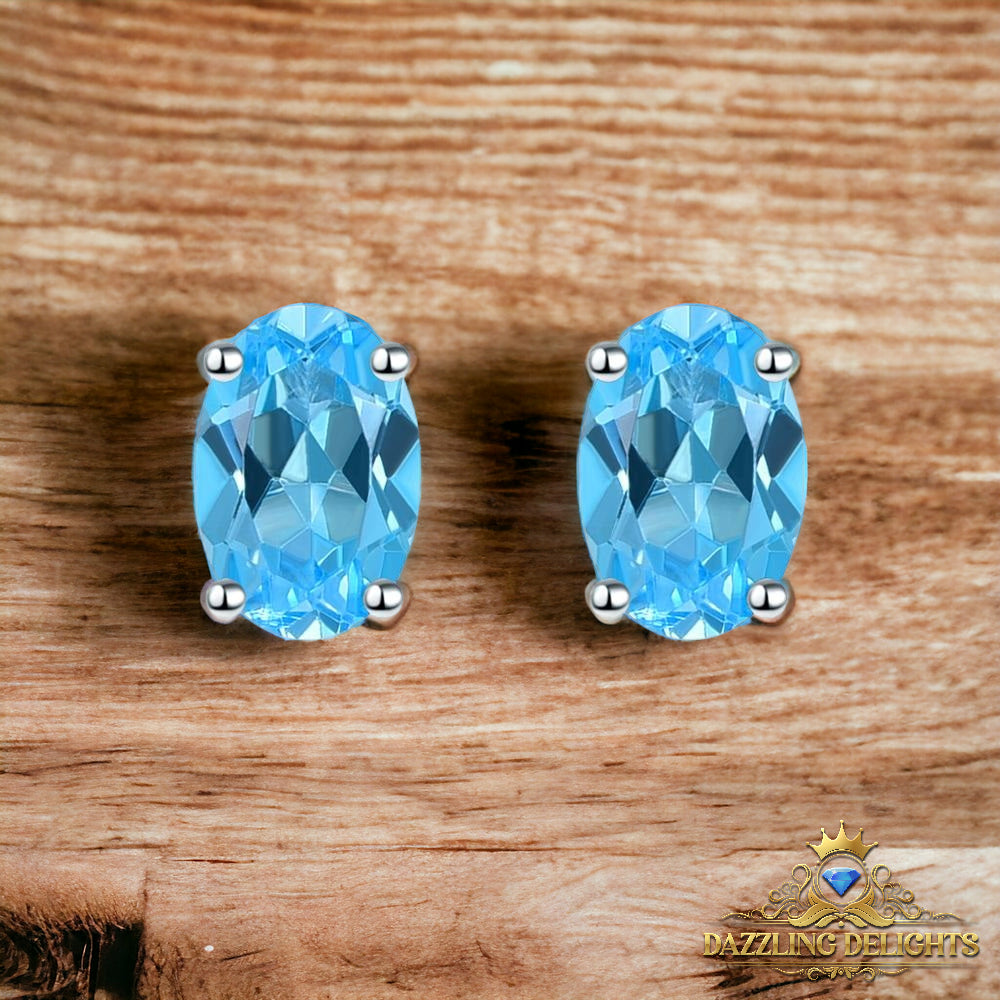 6x4mm Oval Cut Natural Gemstone Stud Earrings - Your Choice of Gemstone - Premium Jewelry from Dazzling Delights - Just $41.96! Shop now at Dazzling Delights