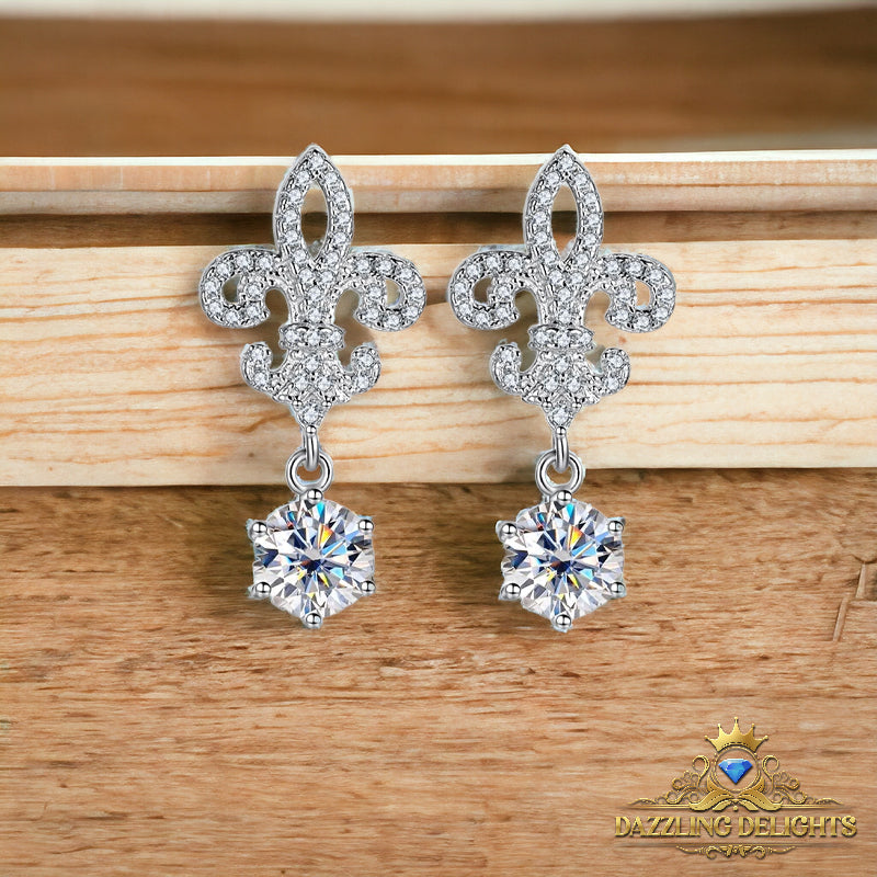 Ornate 6.5mm Moissanite Drop Earrings - Premium Jewelry from Dazzling Delights - Just $115.46! Shop now at Dazzling Delights