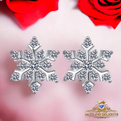 Snowflake Moissanite Stud Earrings - Premium Jewelry from Dazzling Delights - Just $89.96! Shop now at Dazzling Delights