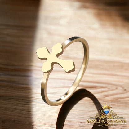 Titanium Cross Ring - Premium Jewelry from Dazzling Delights - Just $22.46! Shop now at Dazzling Delights