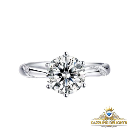 6 Prong Solitaire Moissanite Engagement Ring - Premium Jewelry from Dazzling Delights - Just $64.46! Shop now at Dazzling Delights