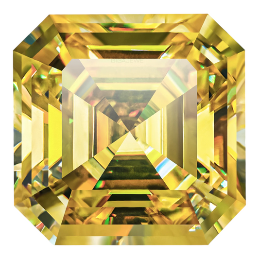 Sun Yellow Asscher Cut Moissanites - Premium Jewelry from Dazzling Delights - Just $83.33! Shop now at Dazzling Delights