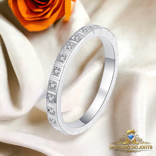 0.16ct Round Brilliant Cut Moissanite Half Eternity Ring Wedding Band - Premium Jewelry from Dazzling Delights - Just $64.95! Shop now at Dazzling Delights