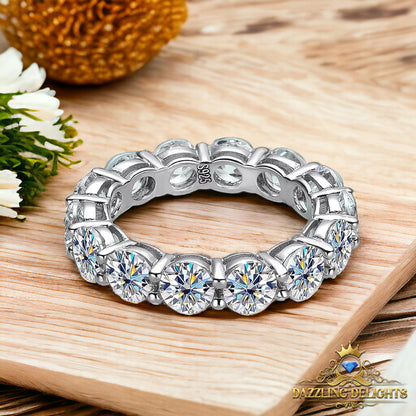 7ct Round Brilliant Cut Moissanite Full Eternity Ring Wedding Band - Premium Jewelry from Dazzling Delights - Just $144.71! Shop now at Dazzling Delights