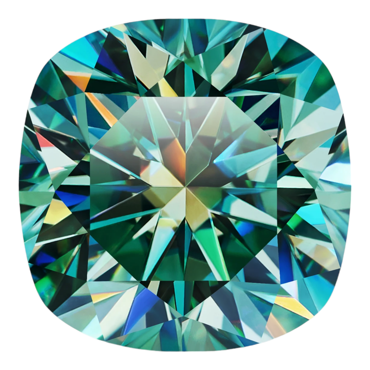 Blueish Green Cushion Cut Moissanites - Premium Jewelry from Dazzling Delights - Just $83.33! Shop now at Dazzling Delights