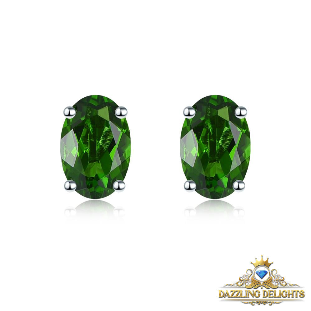 6x4mm Oval Cut Natural Gemstone Stud Earrings - Your Choice of Gemstone - Premium Jewelry from Dazzling Delights - Just $41.96! Shop now at Dazzling Delights