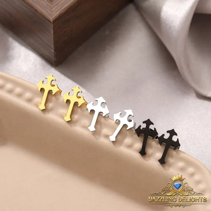 Titanium Cross Stud Earrings - Premium Jewelry from Dazzling Delights - Just $20.96! Shop now at Dazzling Delights