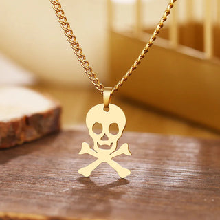 Titanium Skull and Crossbones Pendant Necklace - Premium Jewelry from Dazzling Delights - Just $13.12! Shop now at Dazzling Delights