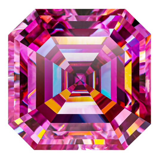 Vivid Pink Asscher Cut Moissanites - Premium Jewelry from Dazzling Delights - Just $83.33! Shop now at Dazzling Delights