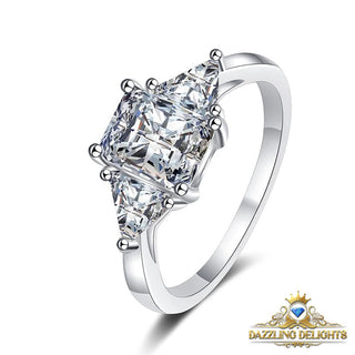 3ct Radiant and Trillion Cut Moissanite Trilogy Ring - Premium Jewelry from Dazzling Delights - Just $205.95! Shop now at Dazzling Delights