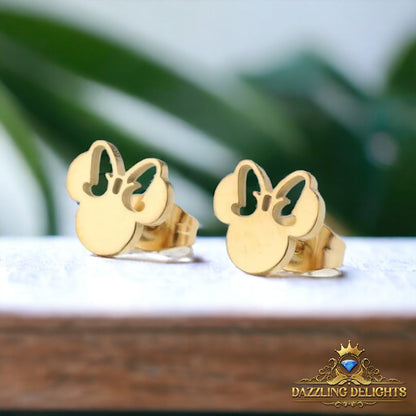 Titanium Minnie Mouse Stud Earrings - Premium Jewelry from Dazzling Delights - Just $17.21! Shop now at Dazzling Delights