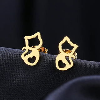 Titanium Cat Stud Earrings - Premium Jewelry from Dazzling Delights - Just $24.95! Shop now at Dazzling Delights