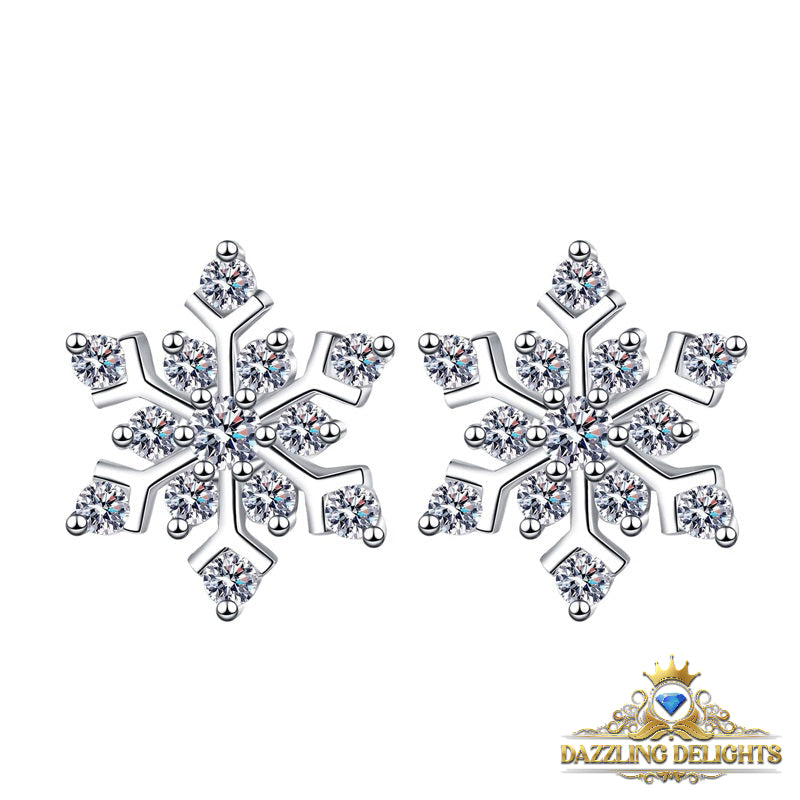 Snowflake Moissanite Stud Earrings - Premium Jewelry from Dazzling Delights - Just $89.96! Shop now at Dazzling Delights