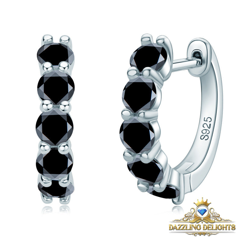 3.5mm Black Moissanite Hoop Earrings - Premium Jewelry from Dazzling Delights - Just $112.46! Shop now at Dazzling Delights