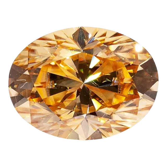 Vivid Champagne Oval Cut Moissanites - Premium Jewelry from Dazzling Delights - Just $83.33! Shop now at Dazzling Delights