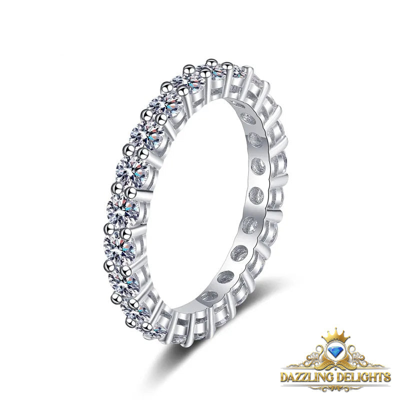 2.1ct Round Brilliant Cut Moissanite Full Eternity Ring Wedding Band - Premium Jewelry from Dazzling Delights - Just $83.96! Shop now at Dazzling Delights