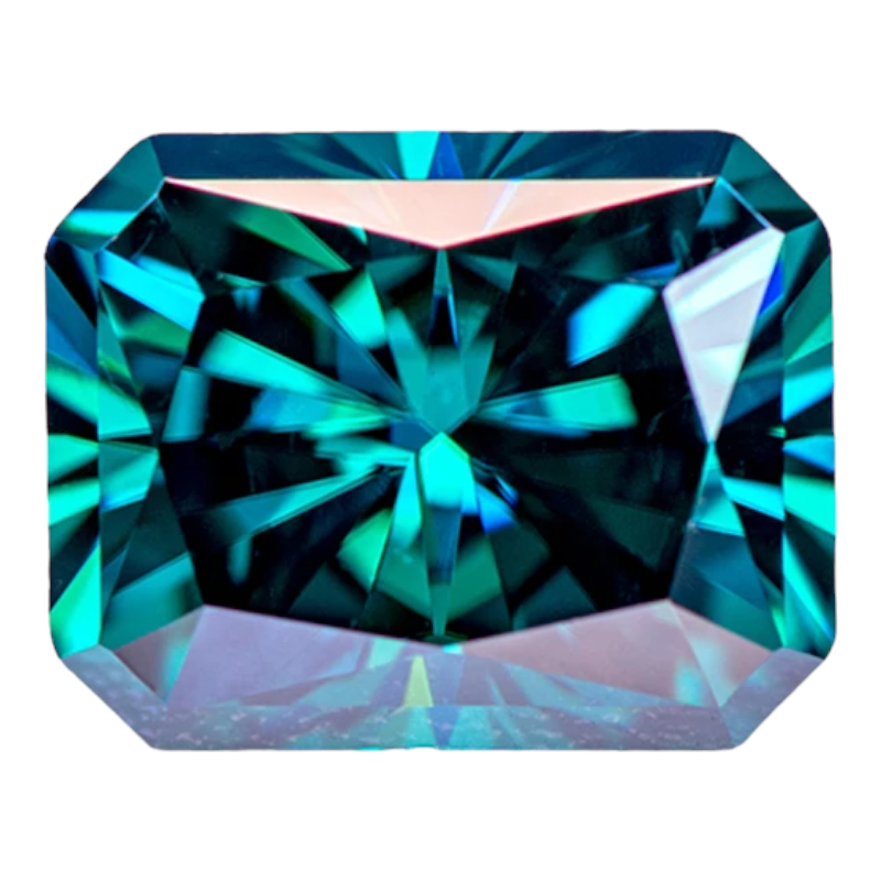 Emerald Green Radiant Cut Moissanites - Premium Jewelry from Dazzling Delights - Just $83.33! Shop now at Dazzling Delights