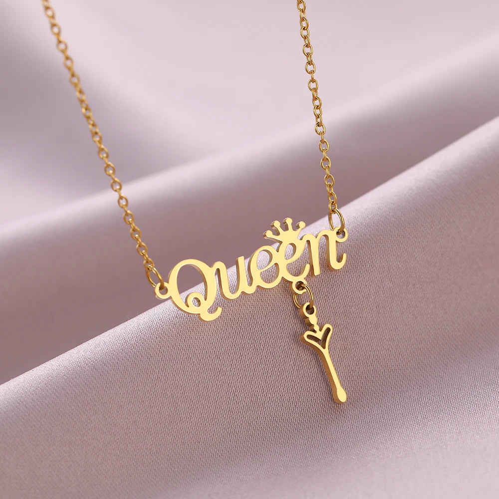 Titanium Queen Pendant Necklace - Premium Jewelry from Dazzling Delights - Just $18.71! Shop now at Dazzling Delights