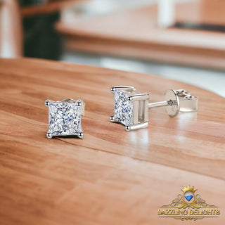 Princess Cut Moissanite Stud Earrings - Premium Jewelry from Dazzling Delights - Just $107.95! Shop now at Dazzling Delights