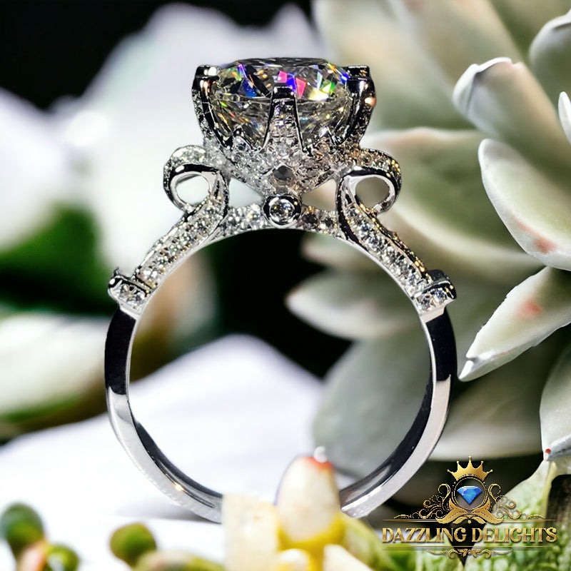 Ornate Royal Protea Moissanite Ring - Premium Jewelry from Dazzling Delights - Just $149.95! Shop now at Dazzling Delights