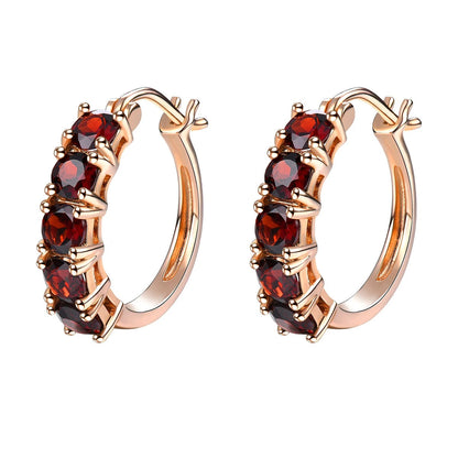 5ct Round Cut Natural Garnet Hoop Earrings - Premium Jewelry from Dazzling Delights - Just $110.95! Shop now at Dazzling Delights