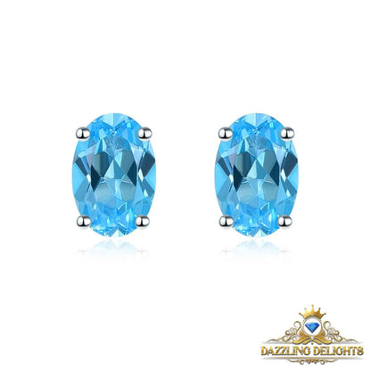 6x4mm Oval Cut Natural Gemstone Stud Earrings - Your Choice of Gemstone - Premium Jewelry from Dazzling Delights - Just $41.96! Shop now at Dazzling Delights