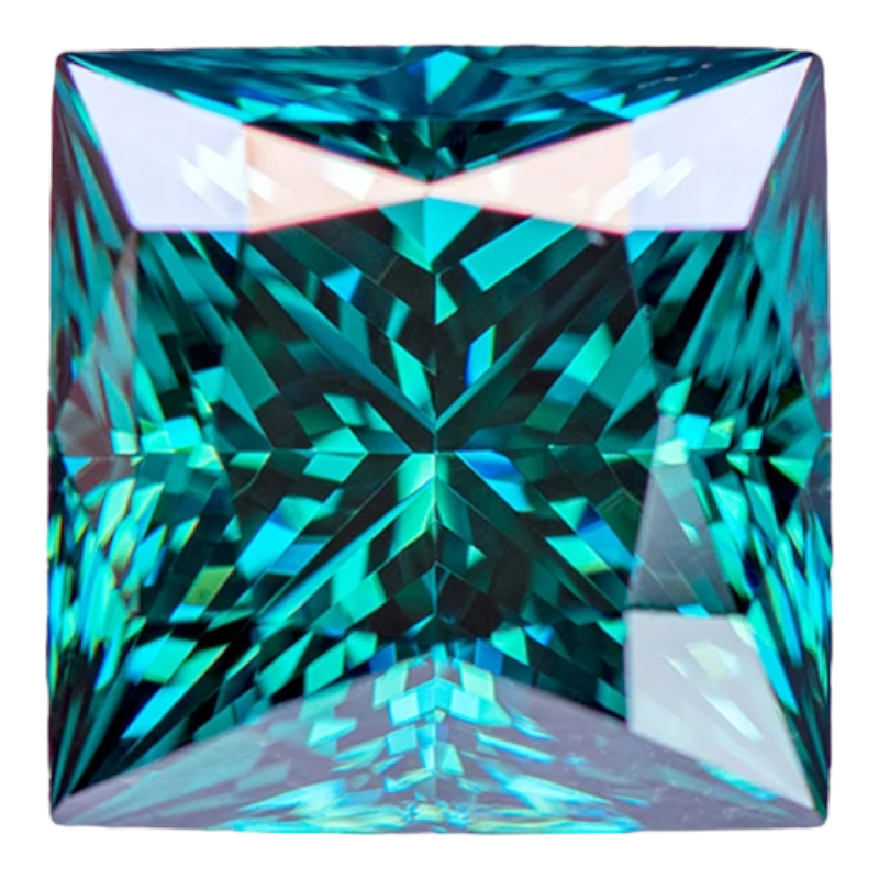 Emerald Green Princess Cut Moissanites - Premium Jewelry from Dazzling Delights - Just $83.33! Shop now at Dazzling Delights