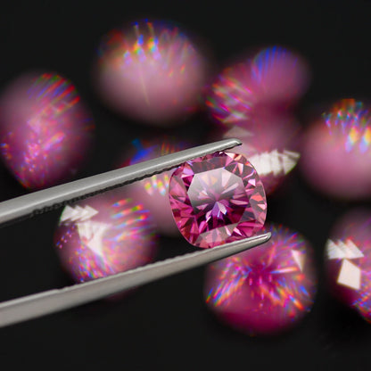 Vivid Pink Cushion Cut Moissanites - Premium Jewelry from Dazzling Delights - Just $83.33! Shop now at Dazzling Delights