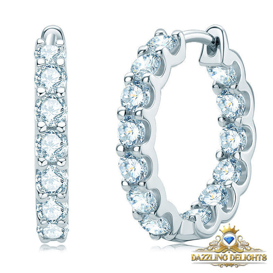 2.6ct 3mm Moissanite Hoop Earrings - Premium Jewelry from Dazzling Delights - Just $122.21! Shop now at Dazzling Delights