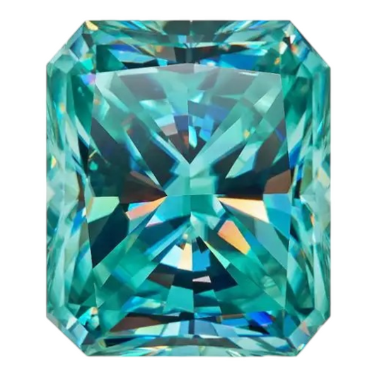 Bluish Green Radiant Cut Moissanites - Premium Jewelry from Dazzling Delights - Just $83.33! Shop now at Dazzling Delights