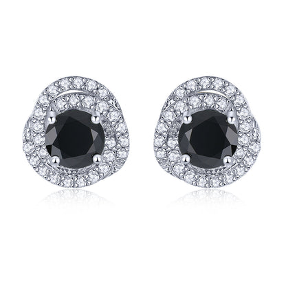 5x5mm Round Cut Natural Gemstone Spiral Halo Stud Earrings - Your Choice of Gemstone - Premium Jewelry from Dazzling Delights - Just $74.95! Shop now at Dazzling Delights