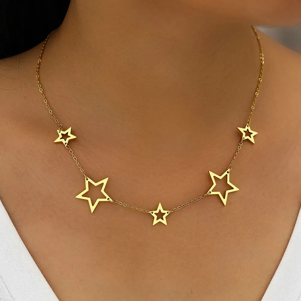 Titanium Five Star Pendant Necklace - Premium Jewelry from Dazzling Delights - Just $22.46! Shop now at Dazzling Delights