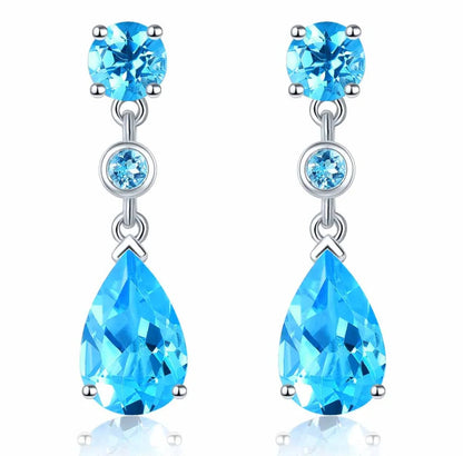 4 Carats Natural Topaz Dangle Earrings - Your Choice of Hue - Premium Jewelry from Dazzling Delights - Just $92.95! Shop now at Dazzling Delights