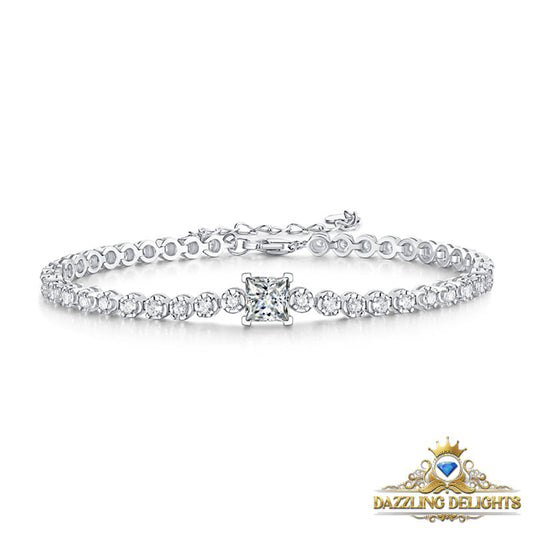 Princess Cut Moissanite Tennis Bracelet - Premium Jewelry from Dazzling Delights - Just $112.46! Shop now at Dazzling Delights