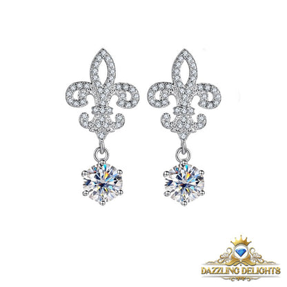 Ornate 6.5mm Moissanite Drop Earrings - Premium Jewelry from Dazzling Delights - Just $153.95! Shop now at Dazzling Delights