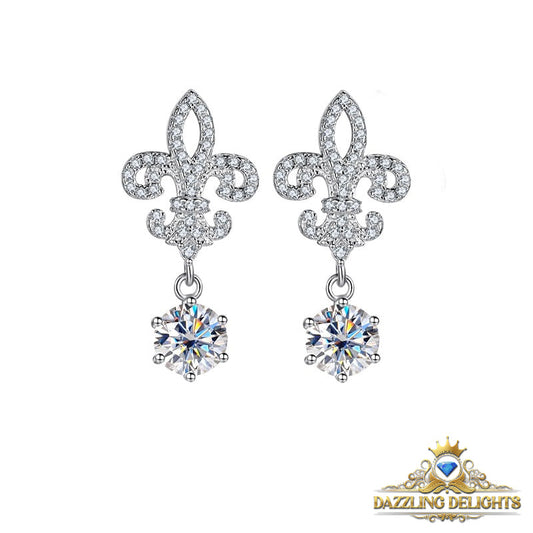 Ornate 6.5mm Moissanite Drop Earrings - Premium Jewelry from Dazzling Delights - Just $115.46! Shop now at Dazzling Delights