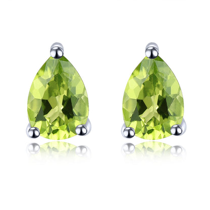 7x5mm Pear Cut Natural Gemstone Halo Stud Earrings - Your Choice of Gemstone - Premium Jewelry from Dazzling Delights - Just $61.95! Shop now at Dazzling Delights