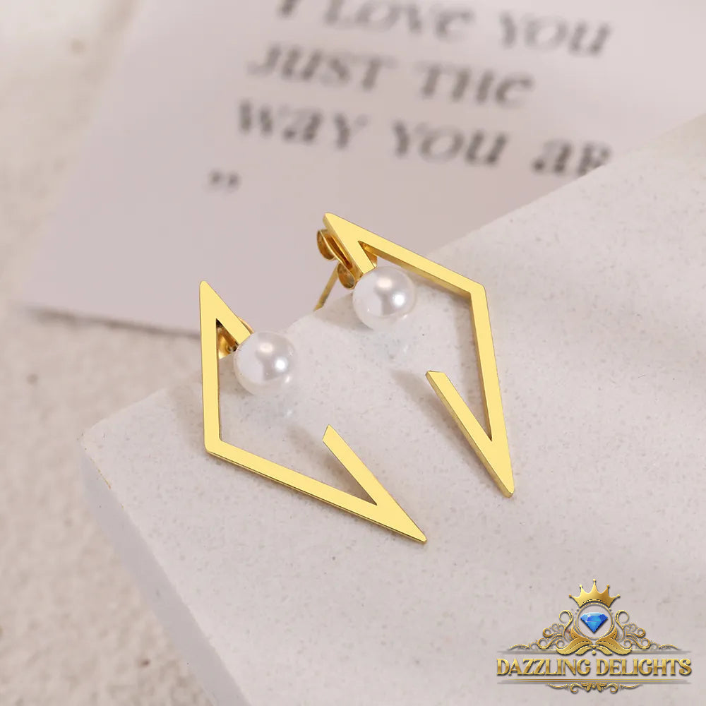 Titanium Inverted Triangle Stud Earrings - Premium Jewelry from Dazzling Delights - Just $20.96! Shop now at Dazzling Delights