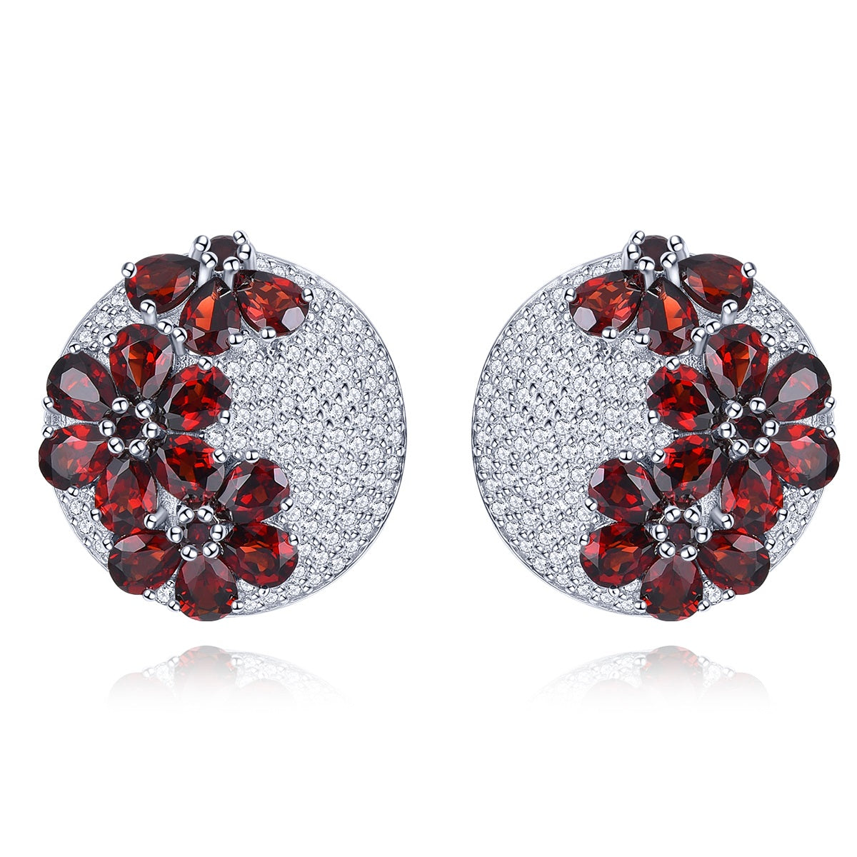 5.2 Carats Garnet Flower Earrings - Premium Jewelry from Dazzling Delights - Just $95.96! Shop now at Dazzling Delights