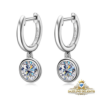 Moissanite Drop Hoop Earrings - Premium Jewelry from Dazzling Delights - Just $78.75! Shop now at Dazzling Delights