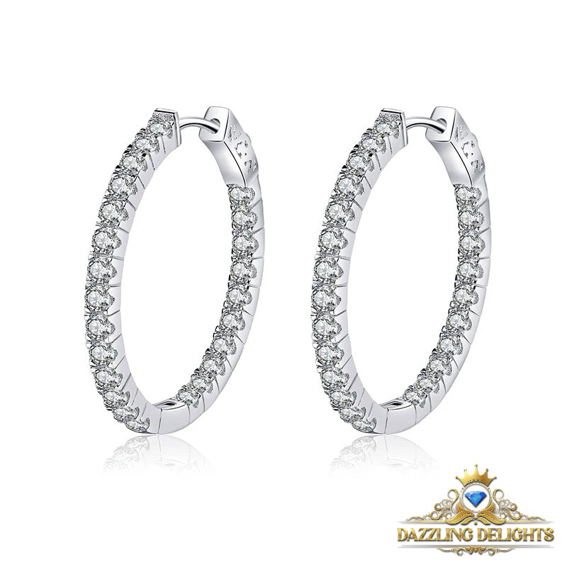 2.88ct Moissanite 3.5cm Hoop Earrings - Premium Jewelry from Dazzling Delights - Just $161.21! Shop now at Dazzling Delights