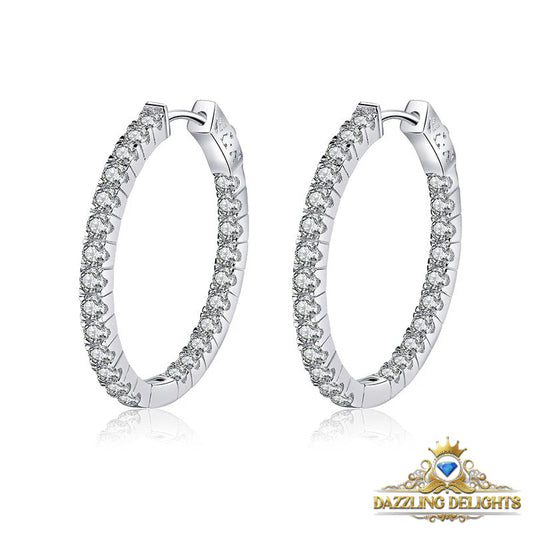 2.88ct Moissanite 3.5cm Hoop Earrings - Premium Jewelry from Dazzling Delights - Just $161.21! Shop now at Dazzling Delights