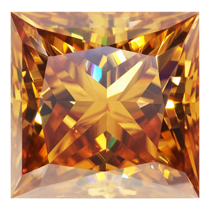 Vivid Champagne Princess Cut Moissanites - Premium Jewelry from Dazzling Delights - Just $83.33! Shop now at Dazzling Delights